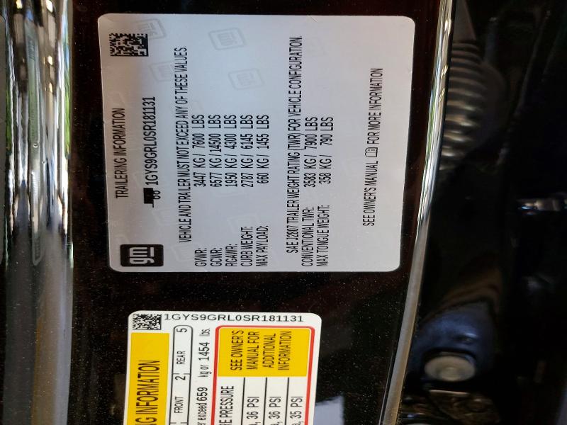 Продаж на аукціоні авто 2025 Cadillac Escalade, vin: 1GYS9GRL0SR181131, номер лоту: 56665626