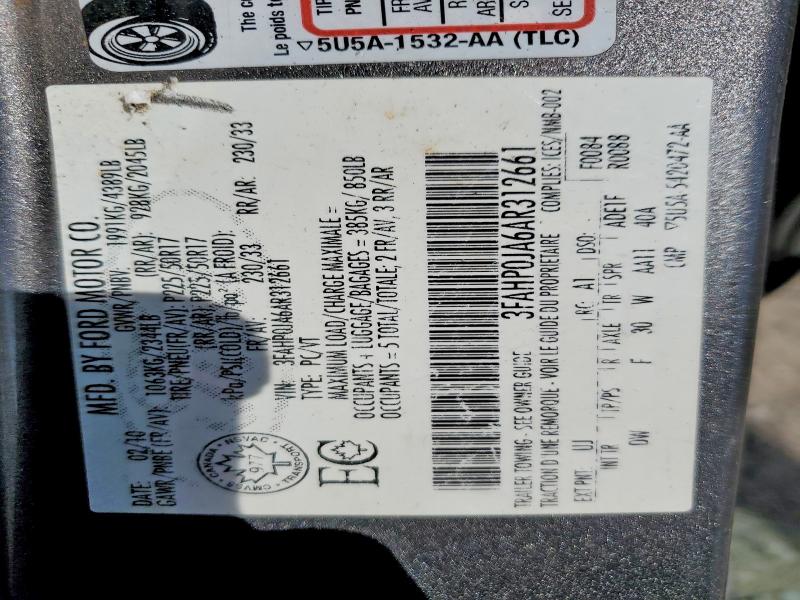 Aukcja sprzedaży 2010 Ford Fusion, vin: 3FAHP0JA6AR312661, numer aukcji: 55788136