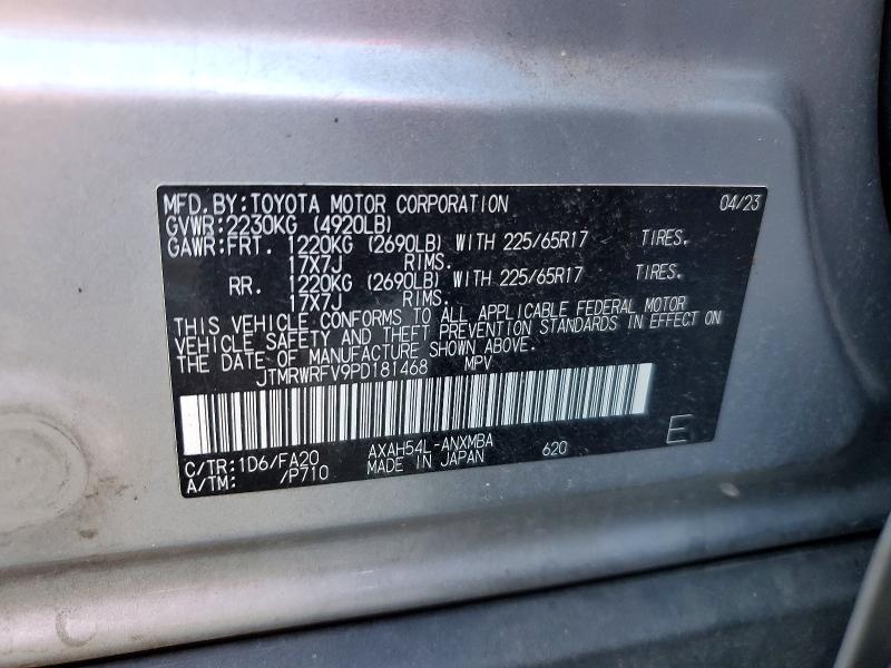 57268796 :رقم المزاد ، JTMRWRFV9PD181468 vin ، 2023 Toyota Rav4 Hybrid مزاد بيع