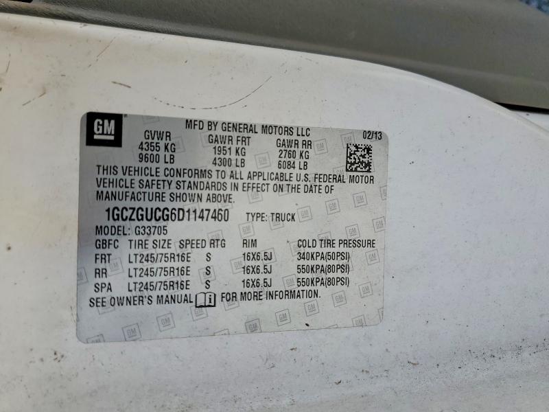 2013 Chevrolet Express G3500 მანქანა იყიდება აუქციონზე, vin: 1GCZGUCG6D1147460, აუქციონის ნომერი: 56627136