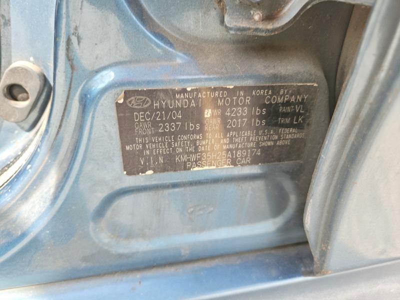 55974816 :رقم المزاد ، KMHWF35H25A189174 vin ، 2005 Hyundai Sonata مزاد بيع