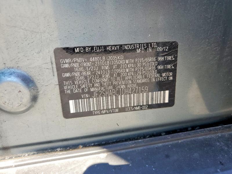 57668256 :رقم المزاد ، JF2SHABC1DH427159 vin ، 2013 Subaru Forester مزاد بيع