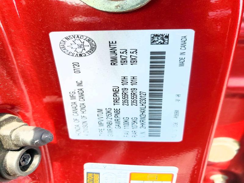 58519956 :رقم المزاد ، 2HKRW2H4XLH230127 vin ، 2020 Honda Cr-v مزاد بيع
