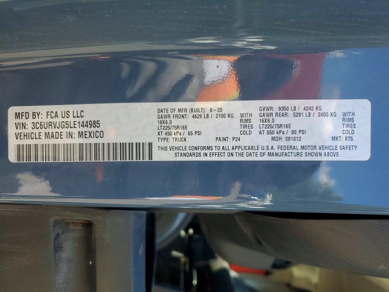 Aukcja sprzedaży 2020 Ram Promaster 3500, vin: 3C6URVJG5LE144985, numer aukcji: 60635986