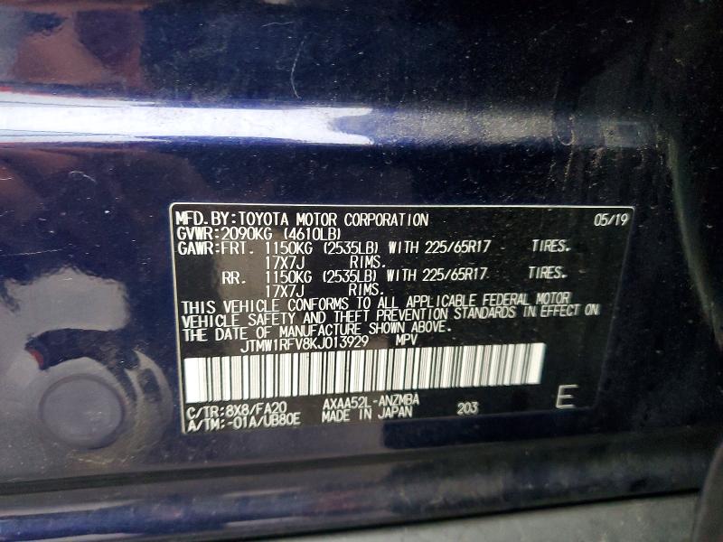 Aukcja sprzedaży 2019 Toyota Rav4, vin: JTMW1RFV8KJ013929, numer aukcji: 58295366