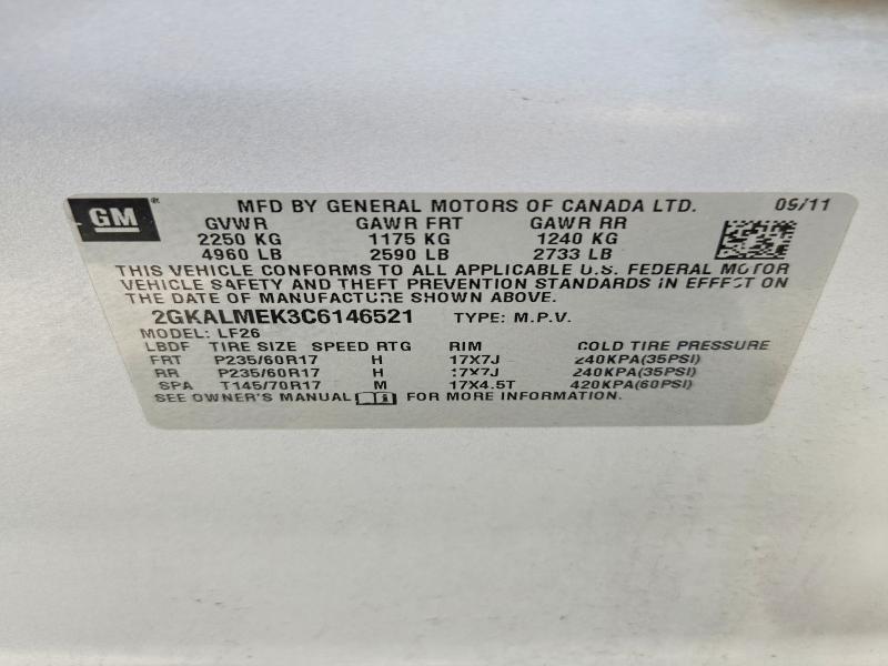 Aukcja sprzedaży 2012 Gmc Terrain, vin: 2GKALMEK3C6146521, numer aukcji: 59170636