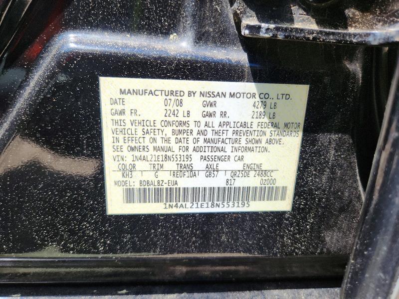 Продаж на аукціоні авто 2008 Nissan Altima, vin: 1N4AL21E18N553195, номер лоту: 58528466