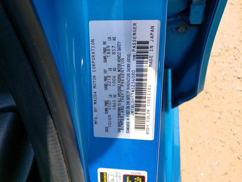 Aukcja sprzedaży 2010 Mazda 3, vin: JM1BL1H65A1234080, numer aukcji: 59071446