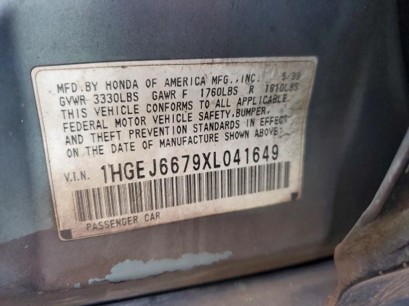 Продажа на аукционе авто 1999 Honda Civic, vin: 1HGEJ6679XL041649, номер лота: 56512646