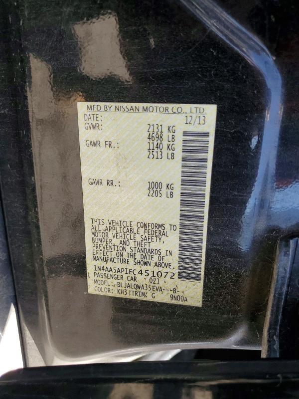 Aukcja sprzedaży 2014 Nissan Maxima, vin: 1N4AA5AP1EC451072, numer aukcji: 54658916