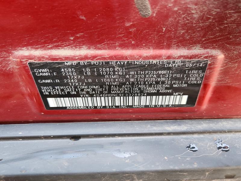 2014 Subaru Outback მანქანა იყიდება აუქციონზე, vin: 4S4BRBNC9E3328824, აუქციონის ნომერი: 57554696