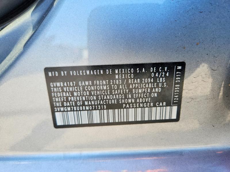 Aukcja sprzedaży 2024 Volkswagen Jetta, vin: 3VWGM7BU8RM071319, numer aukcji: 55869056