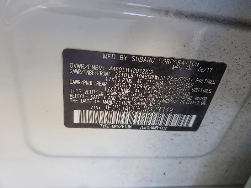 Aukcja sprzedaży 2018 Subaru Forester, vin: JF2SJAGC5JH423348, numer aukcji: 55375966