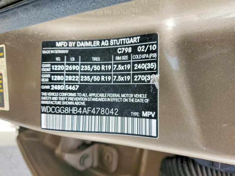 55842226 :رقم المزاد ، WDCGG8HB4AF478042 vin ، 2010 Mercedes-benz Glk مزاد بيع