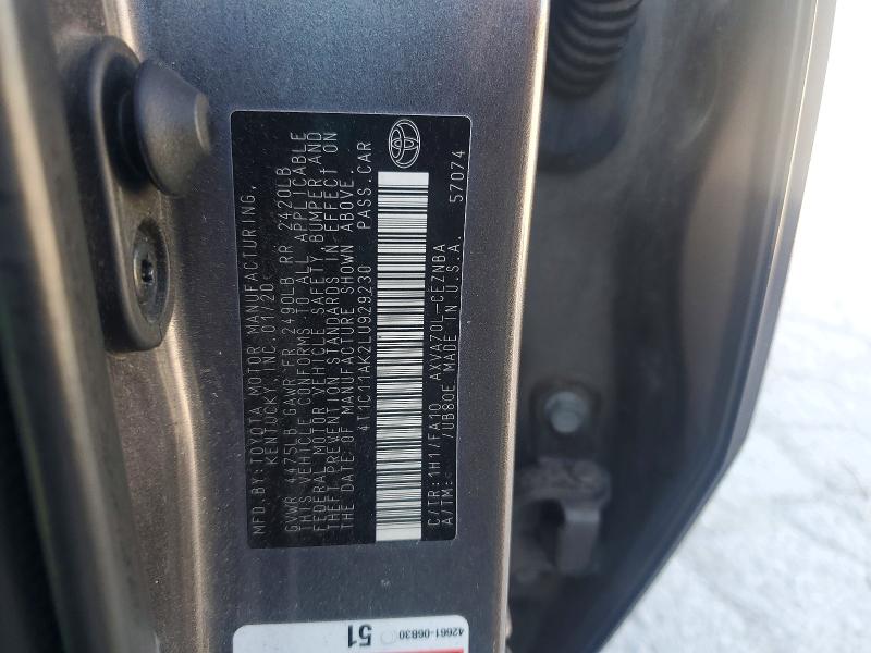 56085356 :رقم المزاد ، 4T1C11AK2LU929230 vin ، 2020 Toyota Camry مزاد بيع