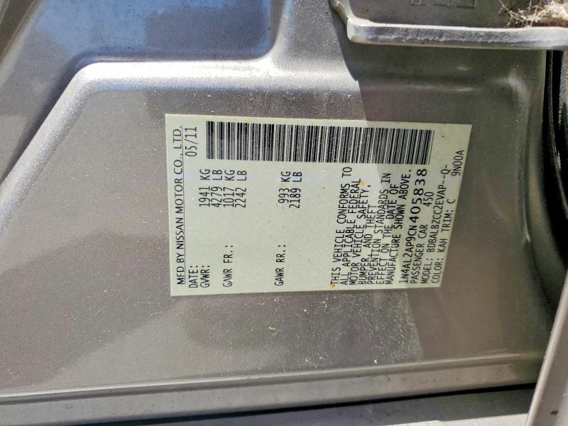 Продаж на аукціоні авто 2012 Nissan Altima, vin: 1N4AL2AP9CN405838, номер лоту: 56248636