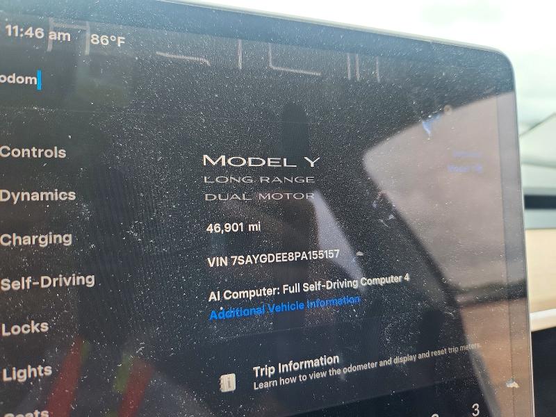 56173886 :رقم المزاد ، 7SAYGDEE8PA155157 vin ، 2023 Tesla Model Y مزاد بيع