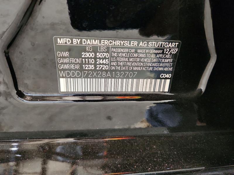 57368726 :رقم المزاد ، WDDDJ72X28A132707 vin ، 2008 Mercedes-benz Cls مزاد بيع