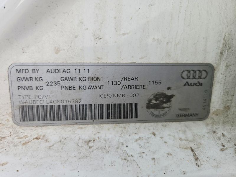 Продажа на аукционе авто 2012 Audi A4, vin: WAUBFCFL4CN016782, номер лота: 55755716