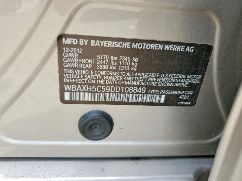 57026496 :رقم المزاد ، WBAXH5C59DD108849 vin ، 2013 Bmw 528 مزاد بيع