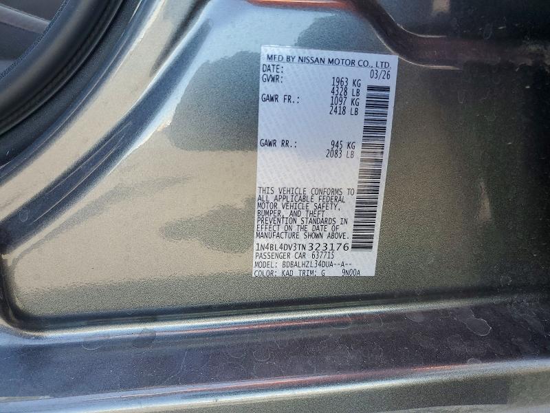 Aukcja sprzedaży 2026 Nissan Altima, vin: 1N4BL4DV3TN323176, numer aukcji: 57172426