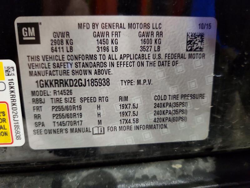 Продажа на аукционе авто 2016 Gmc Acadia, vin: 1GKKRRKD2GJ185938, номер лота: 56116006