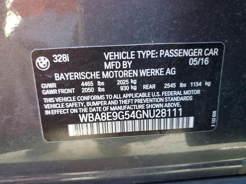 Продаж на аукціоні авто 2016 Bmw 328, vin: WBA8E9G54GNU28111, номер лоту: 56741446