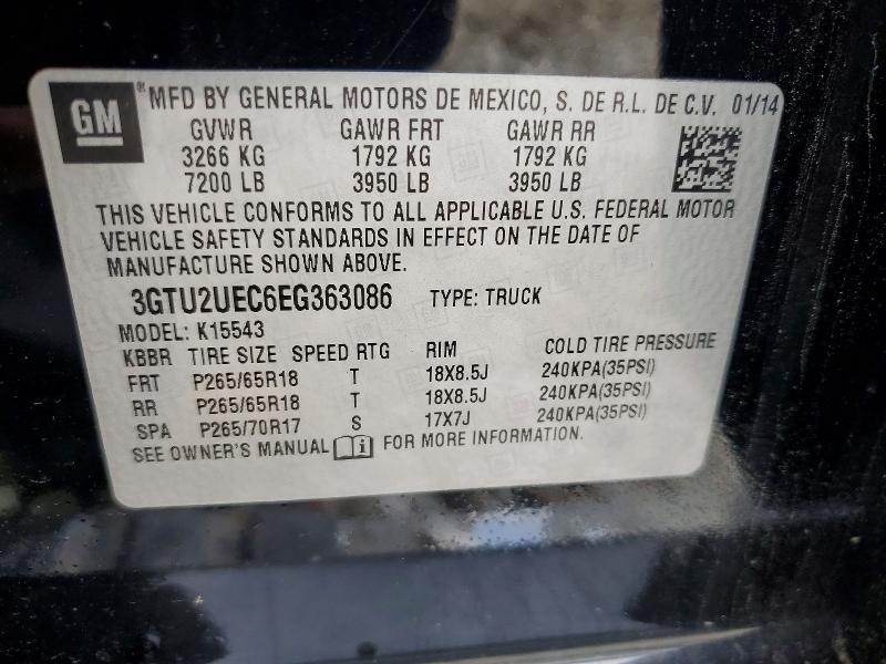 Aukcja sprzedaży 2014 Gmc Sierra, vin: 3GTU2UEC6EG363086, numer aukcji: 58293456