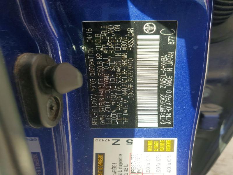 Продаж на аукціоні авто 2016 Toyota Prius, vin: JTDKARFU9G3519710, номер лоту: 58358176