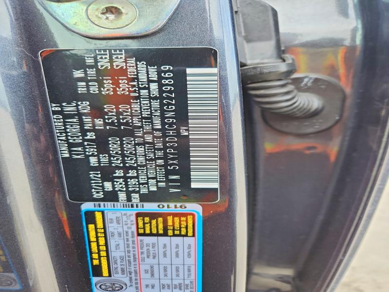 2022 Kia Telluride მანქანა იყიდება აუქციონზე, vin: 5XYP3DHC9NG229869, აუქციონის ნომერი: 58070886