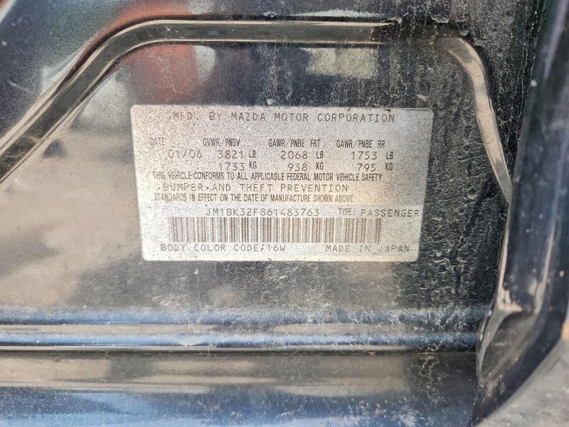 56064506 :رقم المزاد ، JM1BK32F861483763 vin ، 2006 Mazda 3 مزاد بيع