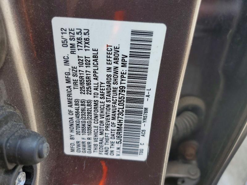 57754586 :رقم المزاد ، 5J6RM4H73CL055799 vin ، 2012 Honda Cr-v مزاد بيع