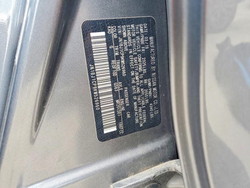 Aukcja sprzedaży 2019 Nissan Rogue Sport, vin: JN1BJ1CP9KW526960, numer aukcji: 54138986