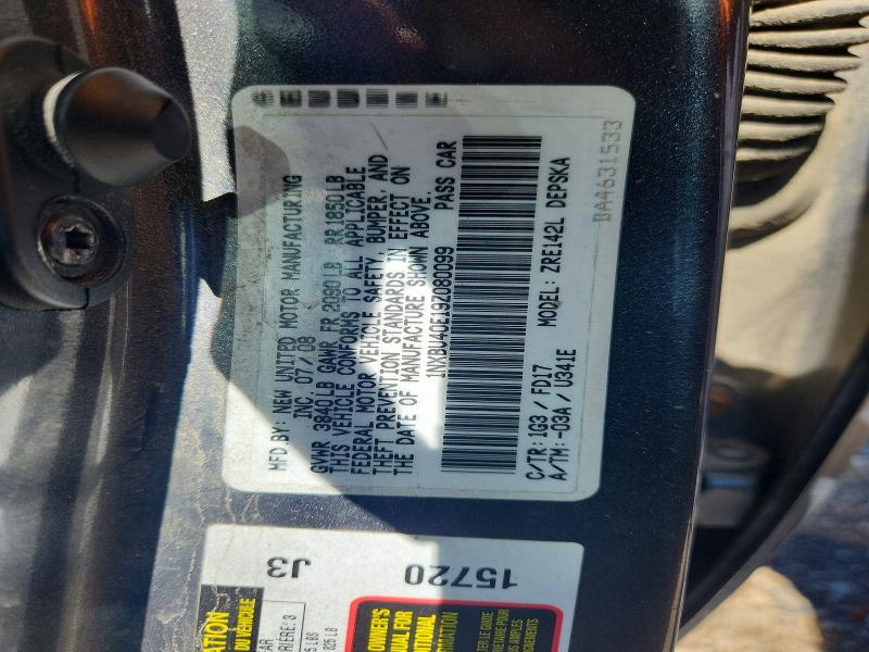 57137646 :رقم المزاد ، 1NXBU40E19Z080099 vin ، 2009 Toyota Corolla مزاد بيع