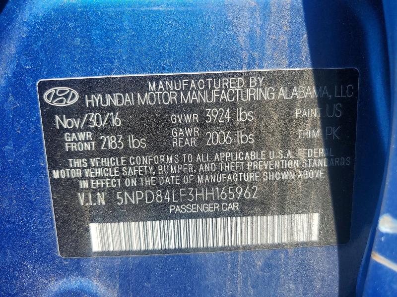 2017 Hyundai Elantra მანქანა იყიდება აუქციონზე, vin: 5NPD84LF3HH165962, აუქციონის ნომერი: 56746926