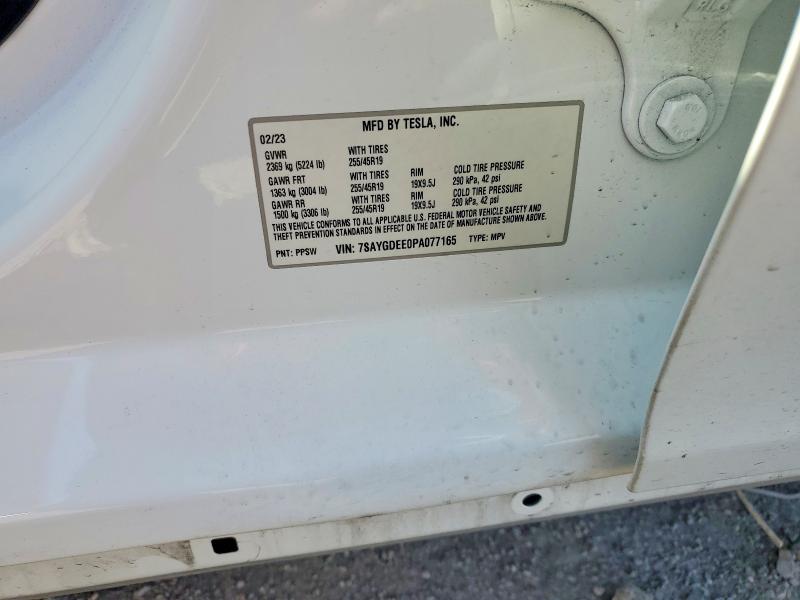 55132446 :رقم المزاد ، 7SAYGDEE0PA077165 vin ، 2023 Tesla Model Y مزاد بيع