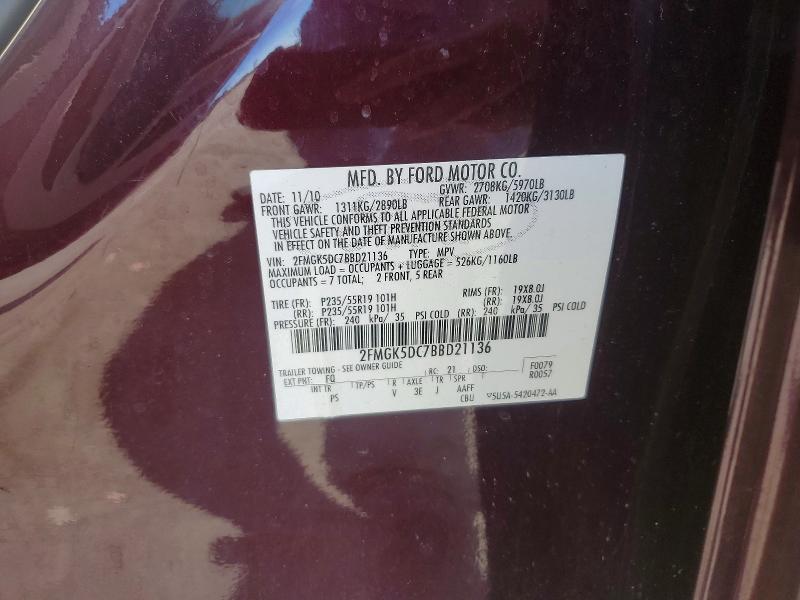 Продажа на аукционе авто 2011 Ford Flex, vin: 2FMGK5DC7BBD21136, номер лота: 53735026