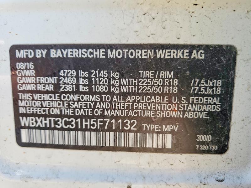 58396416 :رقم المزاد ، WBXHT3C31H5F71132 vin ، 2017 Bmw X1 مزاد بيع