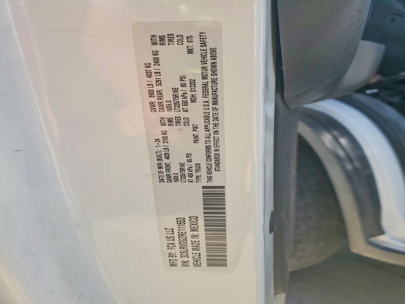 59388126 :رقم المزاد ، 3C6LRVDG2RE111653 vin ، 2024 Ram Promaster 2500 مزاد بيع