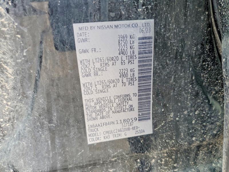 Aukcja sprzedaży 2023 Nissan Titan Xd, vin: 1N6AA1FB4PN118059, numer aukcji: 58706536