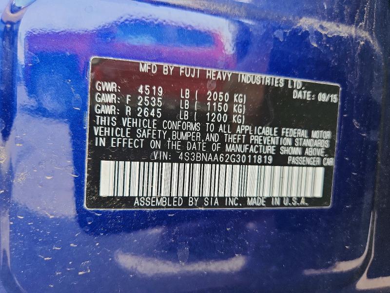 Aukcja sprzedaży 2016 Subaru Legacy, vin: 4S3BNAA62G3011819, numer aukcji: 56126216