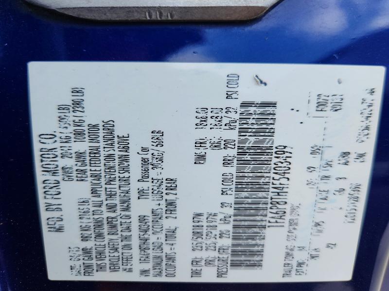 58123046 :رقم المزاد ، 1FA6P8TH4F5403499 vin ، 2015 Ford Mustang مزاد بيع