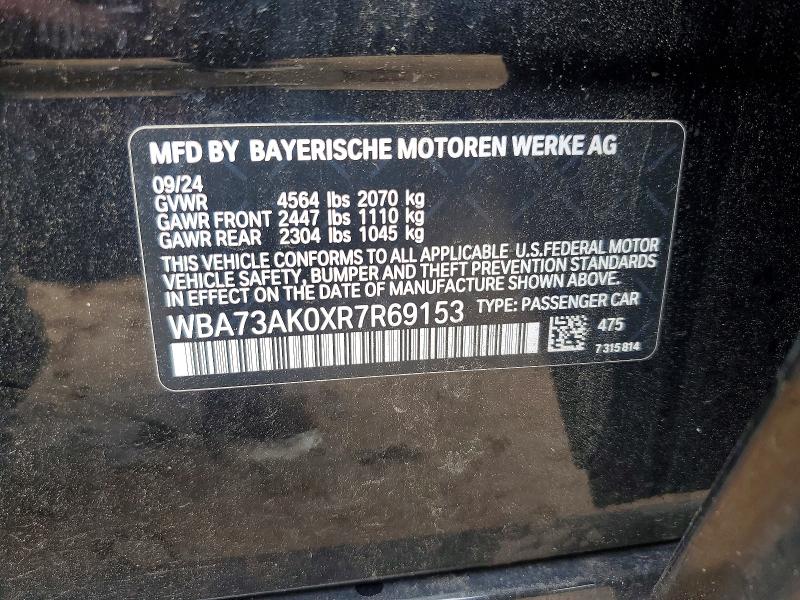 57513666 :رقم المزاد ، WBA73AK0XR7R69153 vin ، 2024 Bmw 228xi مزاد بيع
