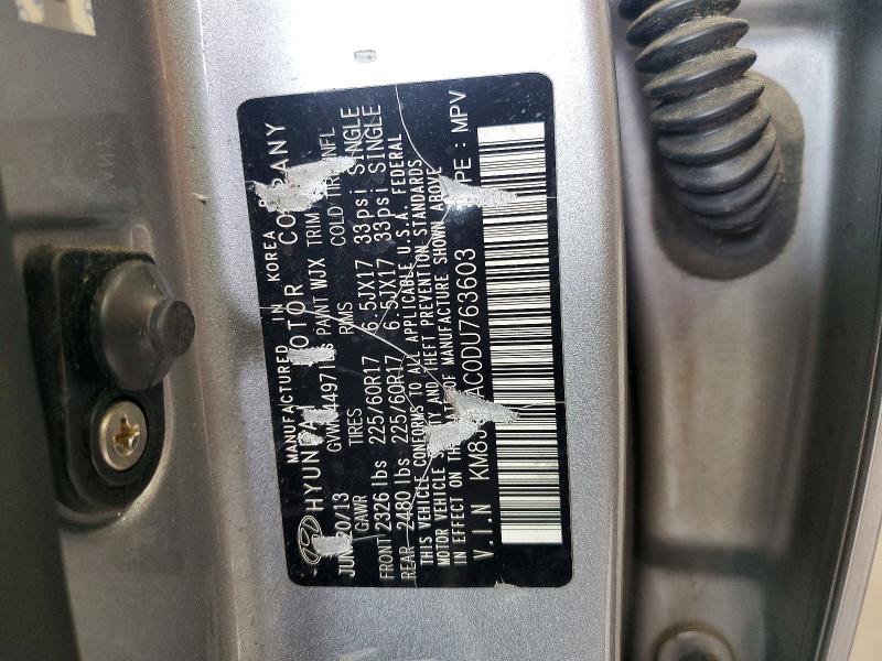 56241136 :رقم المزاد ، KM8JU3AC0DU763603 vin ، 2013 Hyundai Tucson مزاد بيع