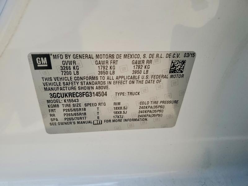 Aukcja sprzedaży 2015 Chevrolet Silverado, vin: 3GCUKREC8FG314504, numer aukcji: 57046116