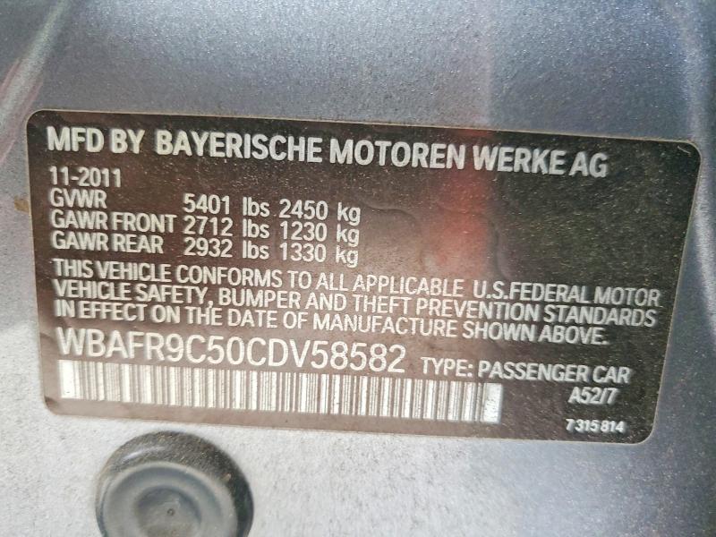 58051146 :رقم المزاد ، WBAFR9C50CDV58582 vin ، 2012 Bmw 550 مزاد بيع