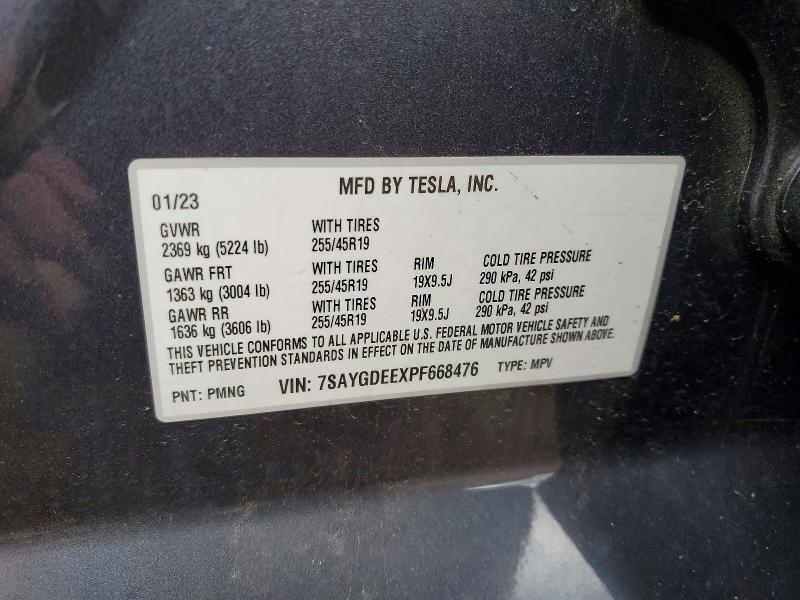 Продаж на аукціоні авто 2023 Tesla Model Y, vin: 7SAYGDEEXPF668476, номер лоту: 58179126