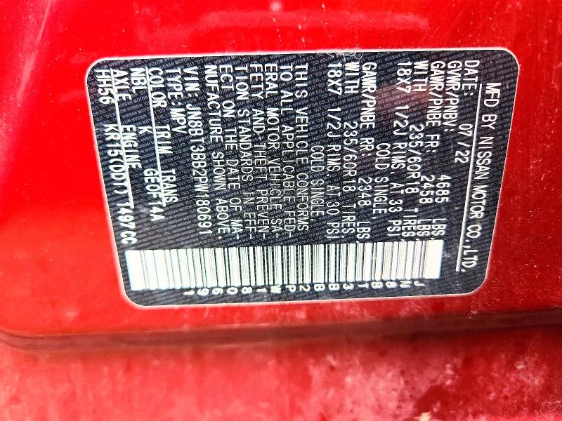Aukcja sprzedaży 2023 Nissan Rogue, vin: JN8BT3BB2PW180691, numer aukcji: 58904666