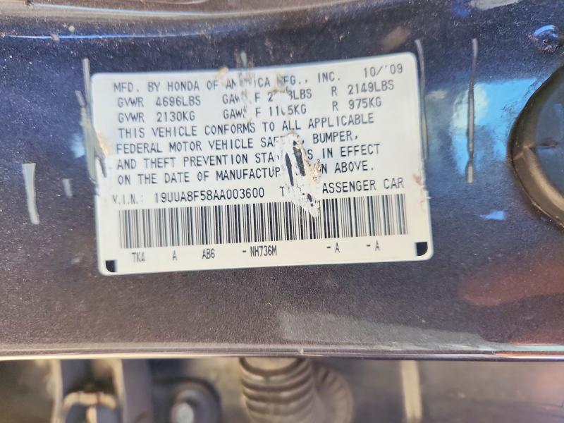 56984596 :رقم المزاد ، 19UUA8F58AA003600 vin ، 2010 Acura Tl مزاد بيع