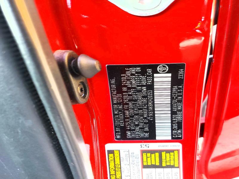 Aukcja sprzedaży 2021 Toyota Camry, vin: 4T1K61AK6MU420353, numer aukcji: 56219376